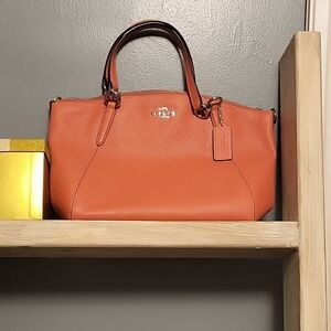 Coach Orange Leather Satchel Bag